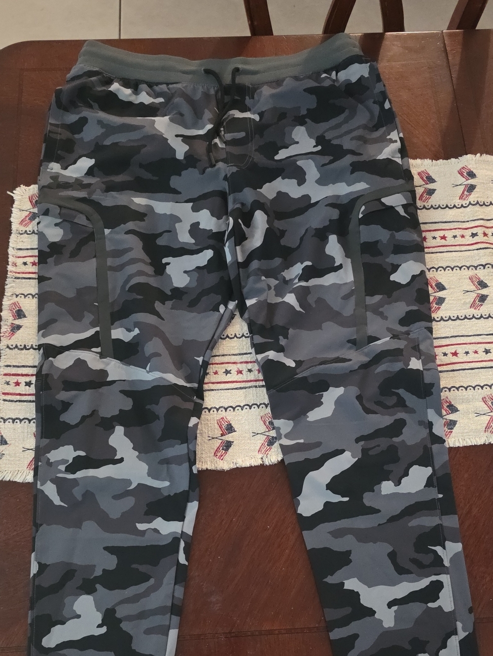 Mens Gray Camo Jogger Pants - Stretchy Active Bottoms